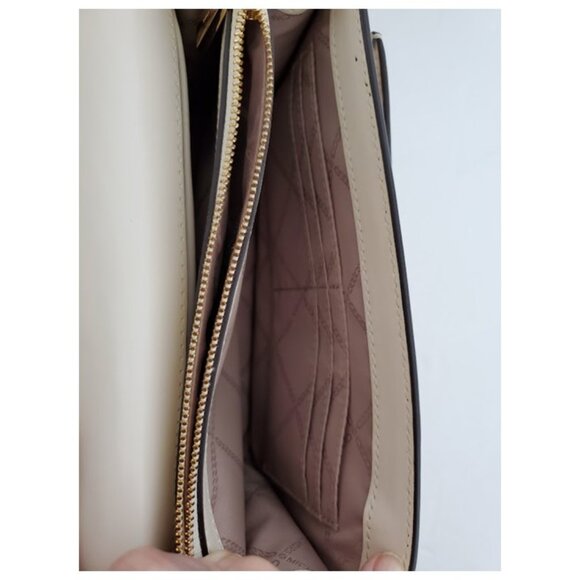 Michael Kors Jade Large Neutral Tri-Color Leather Crossbody - Picture 15 of 15